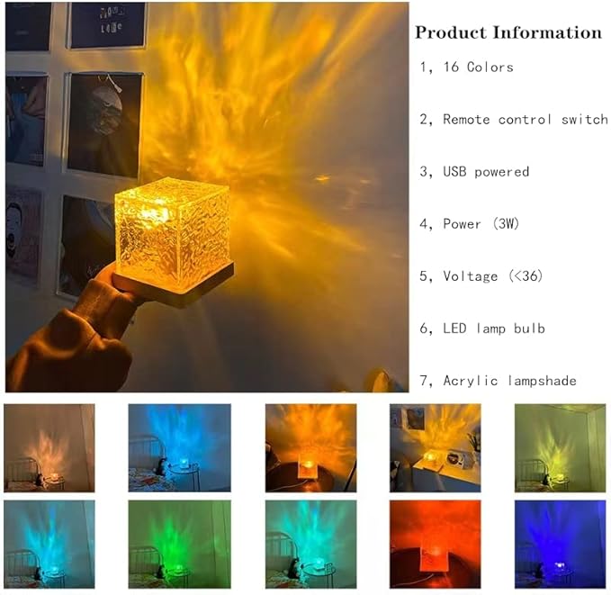 Wave Glow Lamp Crystal Romantic Night Light